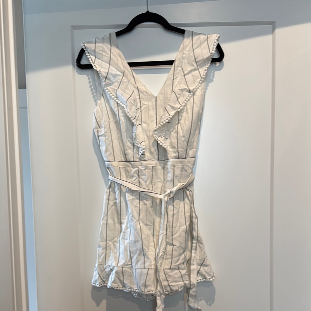 White Ruffled Sleeveless romper